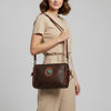 ADBGM335 Leather Crossbody Bag with Turquoise Concho & Braided Strap - Handmade Western Purse