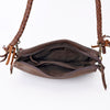 ADBGM335 Leather Crossbody Bag with Turquoise Concho & Braided Strap - Handmade Western Purse