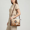 ADBGM335 Hair-On Cowhide Crossbody Bag with Turquoise Concho & Braided Strap - Western Handmade Purse