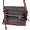 ADBGM169 Hand-Tooled Western Leather Crossbody Purse with Floral Design