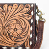 ADBGM169 Hand-Tooled Western Leather Crossbody Purse with Floral Design