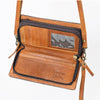 ADBGM169 Hand-Tooled Western Leather Crossbody Purse with Floral Design