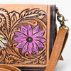 ADBGM169 Hand-Tooled Western Leather Crossbody Purse with Floral Design