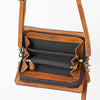 ADBGM169 Hand-Tooled Western Leather Crossbody Purse with Floral Design