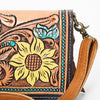 ADBGM169 Hand-Tooled Western Leather Crossbody Purse with Floral Design