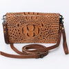 ADBG485 American Darling Crocodile Embossed Leather Organiser Bag