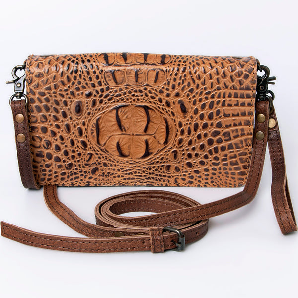 ADBG485 American Darling Crocodile Embossed Leather Organiser Bag