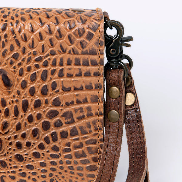 ADBG485 American Darling Crocodile Embossed Leather Organiser Bag