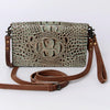 ADBG485 American Darling Crocodile Embossed Leather Organiser Bag