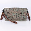 ADBG485 American Darling Crocodile Embossed Leather Organiser Bag