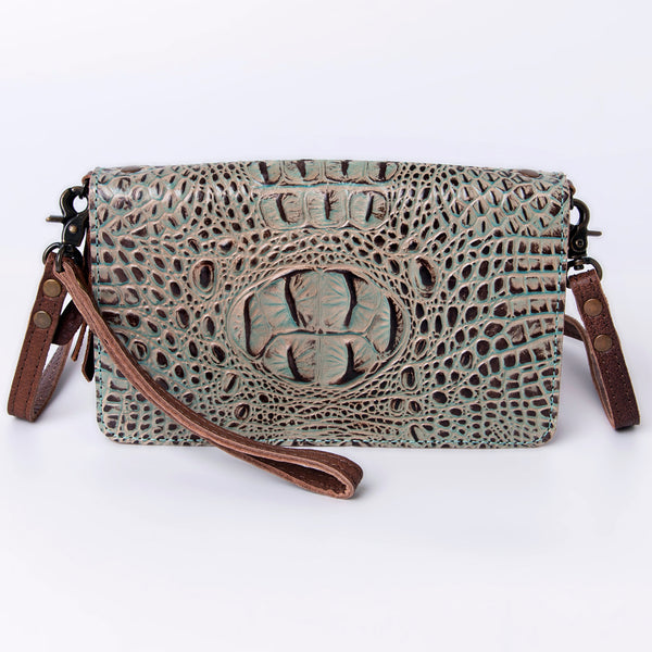 ADBG485 American Darling Crocodile Embossed Leather Organiser Bag