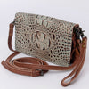 ADBG485 American Darling Crocodile Embossed Leather Organiser Bag