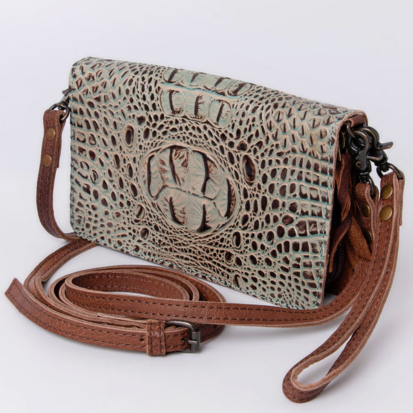ADBG485 American Darling Crocodile Embossed Leather Organiser Bag