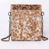 ADBG825 American Darling Western Small Cross body Bag Hair-On Cowhide with Hand Tooled Floral