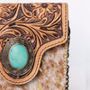 ADBG825 American Darling Western Small Cross body Bag Hair-On Cowhide with Hand Tooled Floral