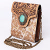 ADBG825 American Darling Western Small Cross body Bag Hair-On Cowhide with Hand Tooled Floral