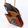ADBG825 American Darling Western Small Cross body Bag Hand Tooled Floral with Hand Woven Saddle Blanket