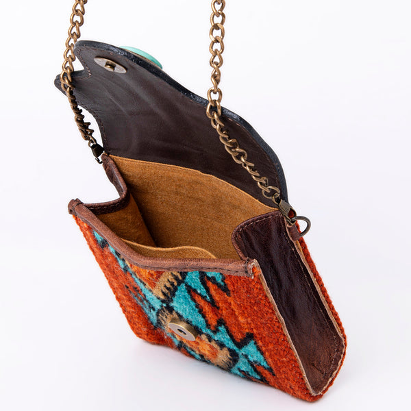 ADBG825 American Darling Western Small Cross body Bag Hand Tooled Floral with Hand Woven Saddle Blanket