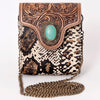ADBG825 American Darling Western Small Cross body Bag Hair-On Cowhide with Hand Tooled Floral