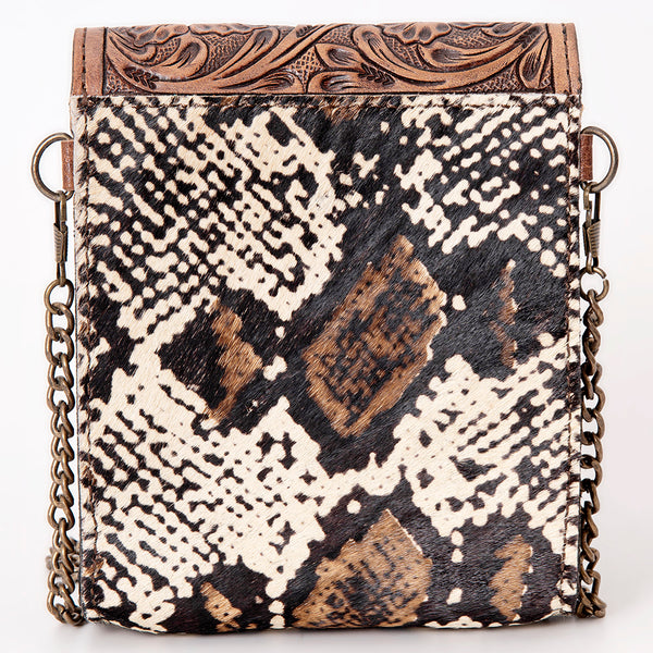 ADBG825 American Darling Western Small Cross body Bag Hair-On Cowhide with Hand Tooled Floral
