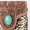 ADBG825 American Darling Western Small Cross body Bag Hair-On Cowhide with Hand Tooled Floral