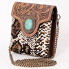 ADBG825 American Darling Western Small Cross body Bag Hair-On Cowhide with Hand Tooled Floral