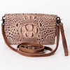 ADBG485 American Darling Crocodile Embossed Leather Organiser Bag