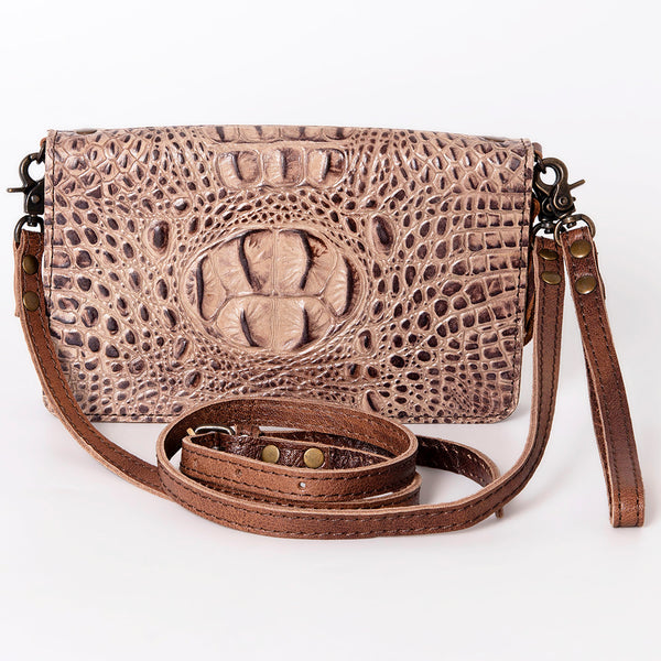 ADBG485 American Darling Crocodile Embossed Leather Organiser Bag