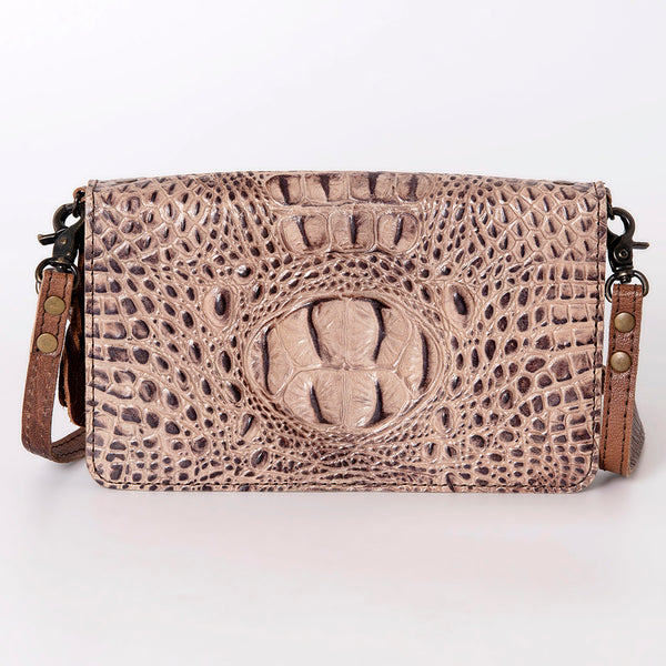 ADBG485 American Darling Crocodile Embossed Leather Organiser Bag