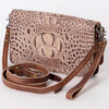 ADBG485 American Darling Crocodile Embossed Leather Organiser Bag
