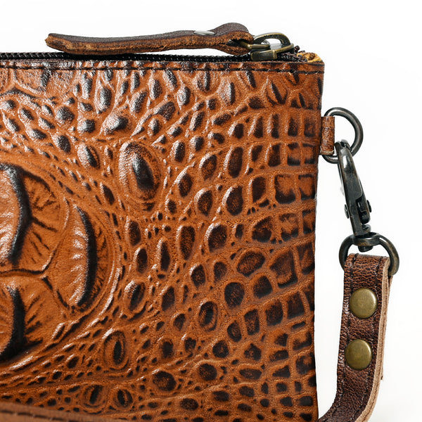 ADBG766 American Darling Western Leather Crossbody Bag - Crocodile Embossed Handcrafted Purse