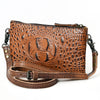 ADBG766 American Darling Western Leather Crossbody Bag - Crocodile Embossed Handcrafted Purse
