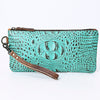 ADBG768 American Darling Handcrafted Embossed Leather Wristlet Zippered Clutch Wallet Bag