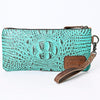 ADBG768 American Darling Handcrafted Embossed Leather Wristlet Zippered Clutch Wallet Bag