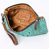ADBG768 American Darling Handcrafted Embossed Leather Wristlet Zippered Clutch Wallet Bag