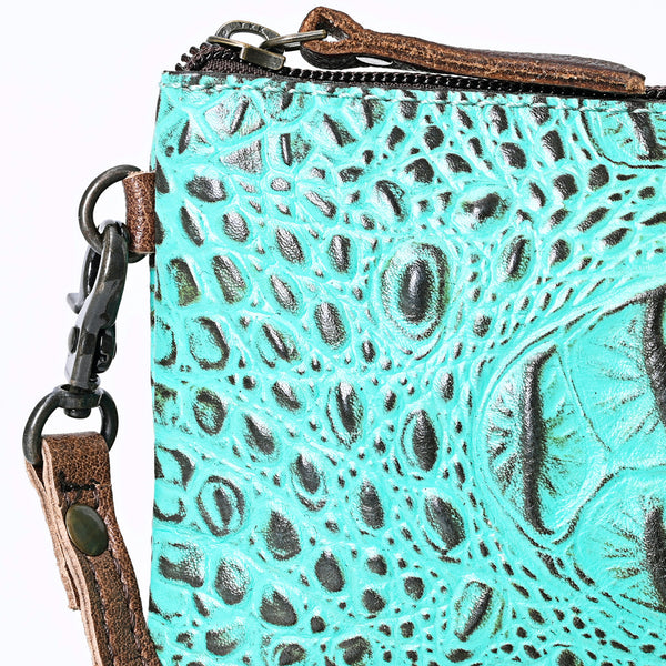 ADBG766 American Darling Western Leather Crossbody Bag - Crocodile Embossed Handcrafted Purse