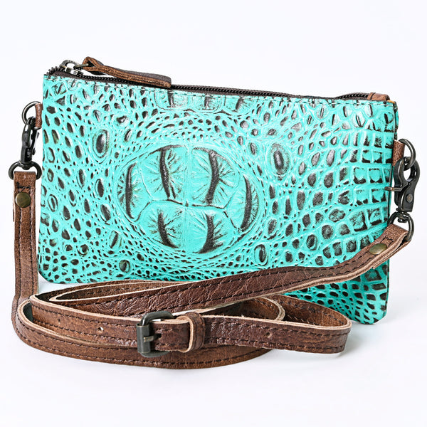 ADBG766 American Darling Western Leather Crossbody Bag - Crocodile Embossed Handcrafted Purse