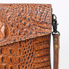 ADBGS178 Crocodile Embossed Genuine Leather Crossbody Envelope - Western Style