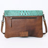 ADBGS178 Crocodile Embossed Genuine Leather Crossbody Envelope - Western Style