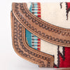 ADBG1097 American Darling Western Leather Crossbody Hand Bag with Woven Saddle Blanket