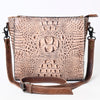 ADBG970 American Darling Crocodile Embossed Western Leather Large Cross body Bag
