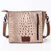 ADBG970 American Darling Crocodile Embossed Western Leather Large Cross body Bag