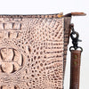 ADBG970 American Darling Crocodile Embossed Western Leather Large Cross body Bag