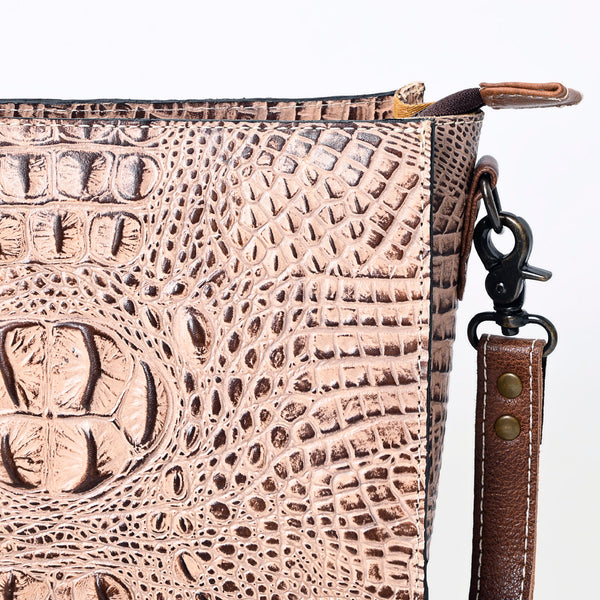 ADBG970 American Darling Crocodile Embossed Western Leather Large Cross body Bag