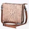 ADBG970 American Darling Crocodile Embossed Western Leather Large Cross body Bag