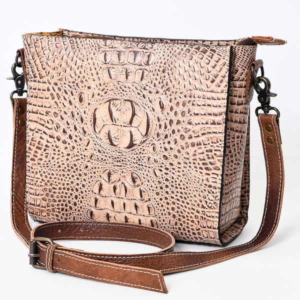ADBG970 American Darling Crocodile Embossed Western Leather Large Cross body Bag