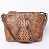 ADBG971 American Darling Crocodile Embossed Western Leather Messenger Bag