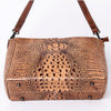 ADBG971 American Darling Crocodile Embossed Western Leather Messenger Bag