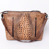 ADBG971 American Darling Crocodile Embossed Western Leather Messenger Bag