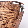 ADBG971 American Darling Crocodile Embossed Western Leather Messenger Bag